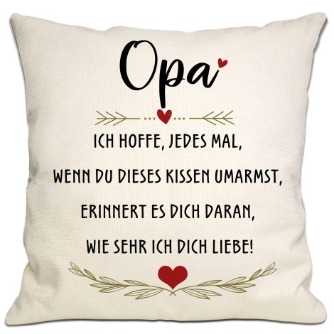 Opa Liebe-Symbol Kissenbezug – Eine herzliche Erinnerung an unsere besondere Verbindung. Für Vatertag und Geburtstage geeignet.