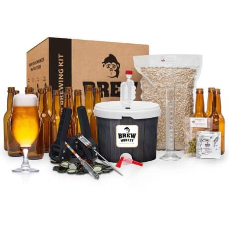 Brew Monkey® Bierbrausatz Helles | Premium-Kit 5 l Bier | 6,4% Vol. | Bier selbstbrauen in der Küche | Bierbrausystem | Männergeschenke | Biergeschenke für Männer.