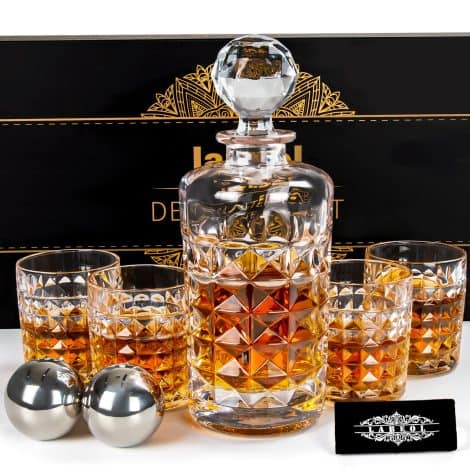 Whiskey-Dekanter-Set mit Whiskygläsern für verschiedene Spirituosen, perfekt als Geschenk für Männer, Vater, Freund, Jahrestag, Ehemann, Geburtstag.