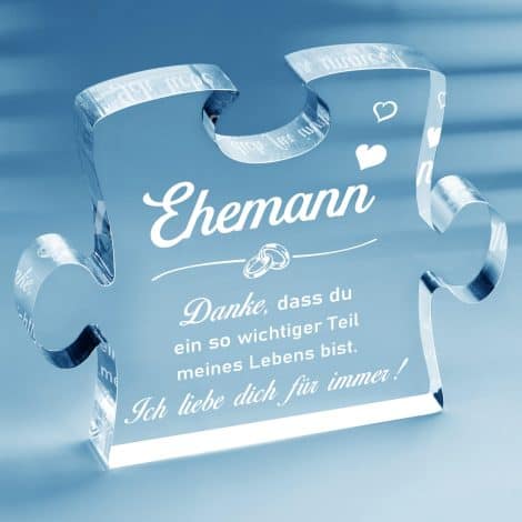 Geschenkasy für den Ehemann – Acryl-Rätsel, sinnvolle Präsente für Männer, Geburtstags- und Hochzeitstagsgeschenke, liebevolle Partnergeschenke.