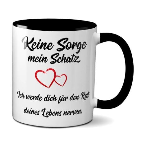 TassenKaiser Für immer an deiner Seite to senden übersetzt auf Deutsch. Tasse mit Design, Spruch und Originalität (schwarz)