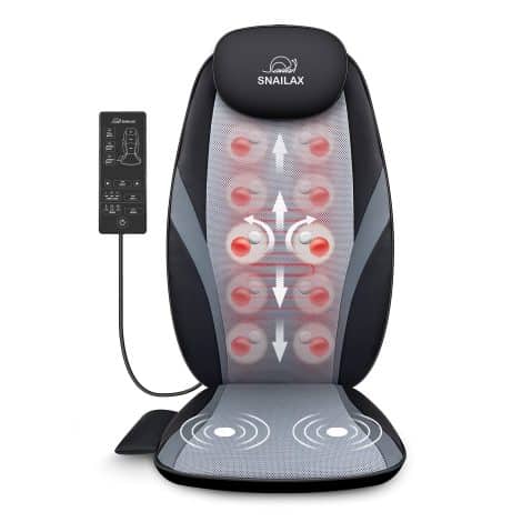 Snailax Massageauflage mit Wärme und Vibration für Rücken, Nacken und Schultern, ideal als Geschenk für Männer und Frauen.