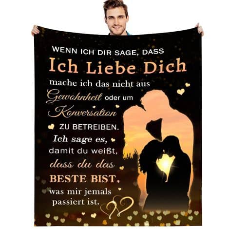 Liebesgeschenke G-dake für Partner am Valentinstag oder Hochzeitstag, weiche Fleecedecke 130 x 150 cm.