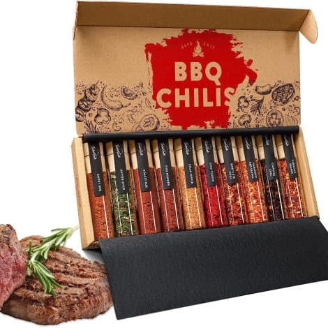 TIMBER TASTE® Würzige Männerüberraschung mit 10 Chili- und Grillgewürzen, bis zu 1.200.000 Scoville. Ideal für Männer und Erwachsene.