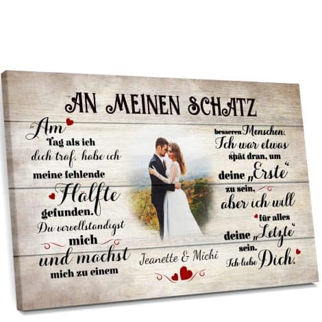 Liebes Vertrauen An mein Liebes Paar-Leinwand 30 x 20 cm – Personalisiertes Wandbild als Geschenk für Partner mit eigenem Foto