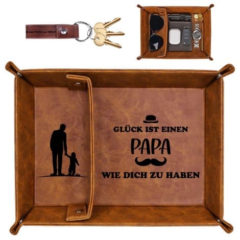 Leder Organizer für den Schreibtisch – ideales Geschenk für Papa zu Weihnachten oder Geburtstag.