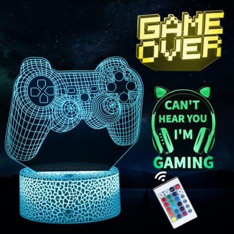 CENOVE 3D Game Controller Lampe: bunte Gaming-Lampe mit Fernbedienung, perfekt als Nachtlicht oder Geschenk für Kinder.