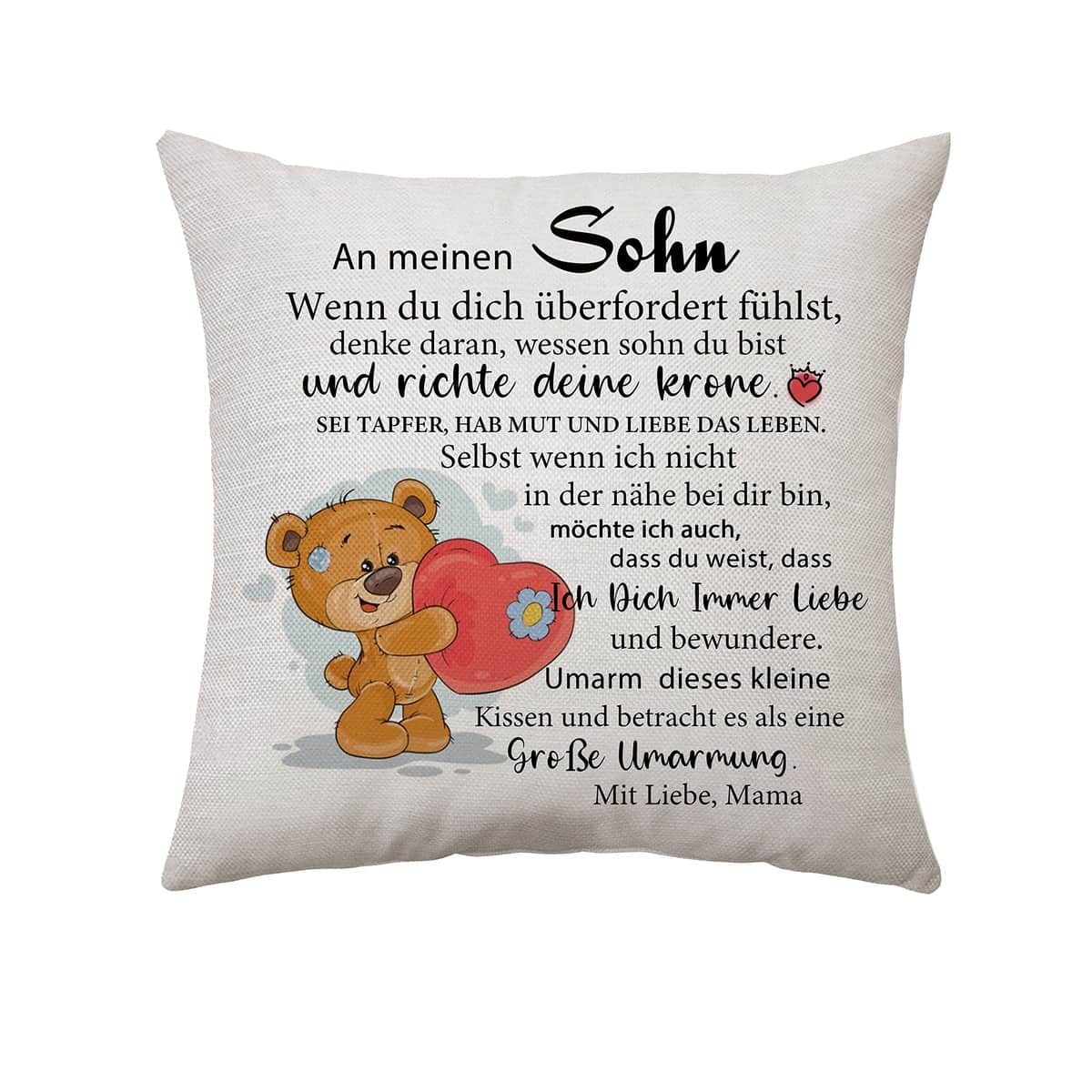 Aconesong Sohn Geschenke von Mama Inspirierende Geschenke für Sohn Kissenbezüge Geschenke für Sohn Geburtstag von Mutter Sohn Abschluss zurück zur Schule Geschenke (Sohn von Mama)