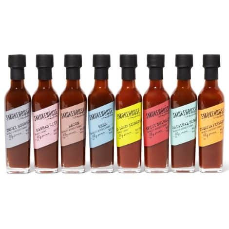 Smokehouse von Thoughtfully Gourmet BBQ Saucen Probier-Set – Geschenkbox mit 8 veganen Grillsoßen – 8 x 50 ml.