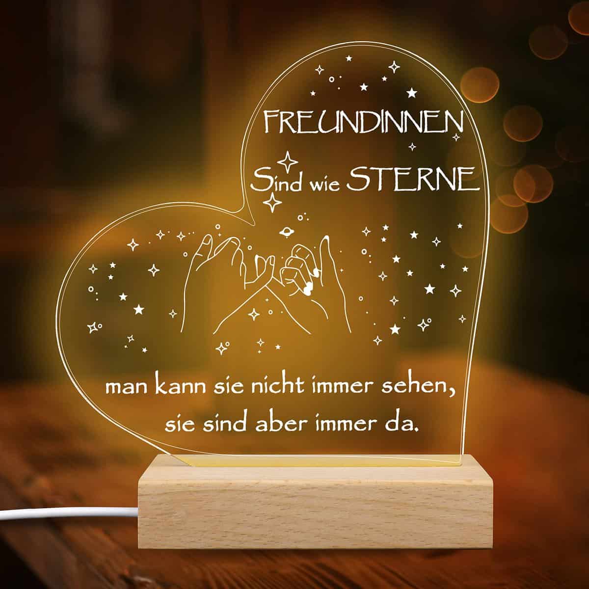 Merclix Led Lampe Nachtlicht Geschenke für Beste Freundin Geburtstag Weihnachten für Geburtstagsgeschenk