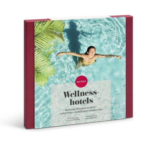 mydays Geschenkbox Wellnesshotels, erholsame Wellness-Paradiese an 60 Orten, Reisegutschein für 2 Personen.