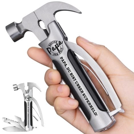 Weihnachtsgeschenk für den besten Papa: 12-in-1 Multitool-Minihammer, von Tochter/Sohn, cooles Gadgets-Multifunktionswerkzeug.