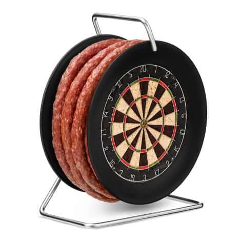 Würstkönig® Wurstkabeltrommel mit Dartboard-Design, 3,5m Krakauer Wurst, hochwertig und rauchig, lustiges 240g Geschenk.