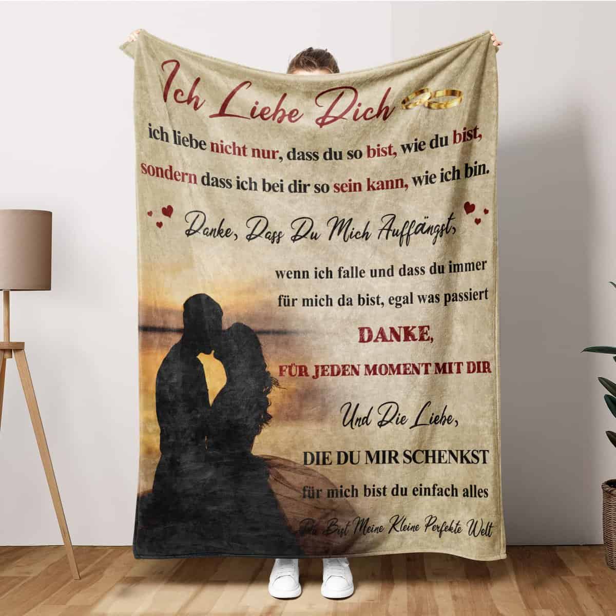 Niyewsor Geschenk für Paare Weihnachten, Ich Liebe Dich Geschenke, Partner Geschenke, Jahrestag Geschenk, Hochzeitstag Geschenke, Kuscheldecke Flauschig Geburtstagsgeschenk Mann Frau, 157 * 132 cm