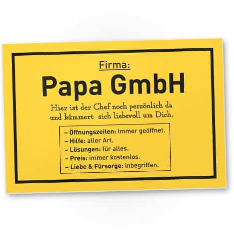 DankeDir! – Firma Papa GmbH: Süße Geschenkidee für Papa, Handwerker zum Geburtstag, Vatertag oder Weihnachten.