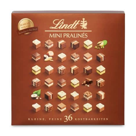 Lindt Nougat Mini Pralinés Schokolade – 165 g Schachtel mit 36 exquisiten Pralinen | Pralinen- und Schokoladengeschenk | 1er Pack