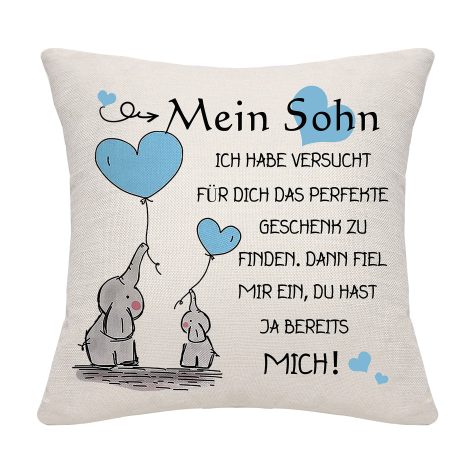 Geschenksohn Bommex Mama Papa Kissenbezug Geschenk zum Sohn Geburtstag (Sohn)