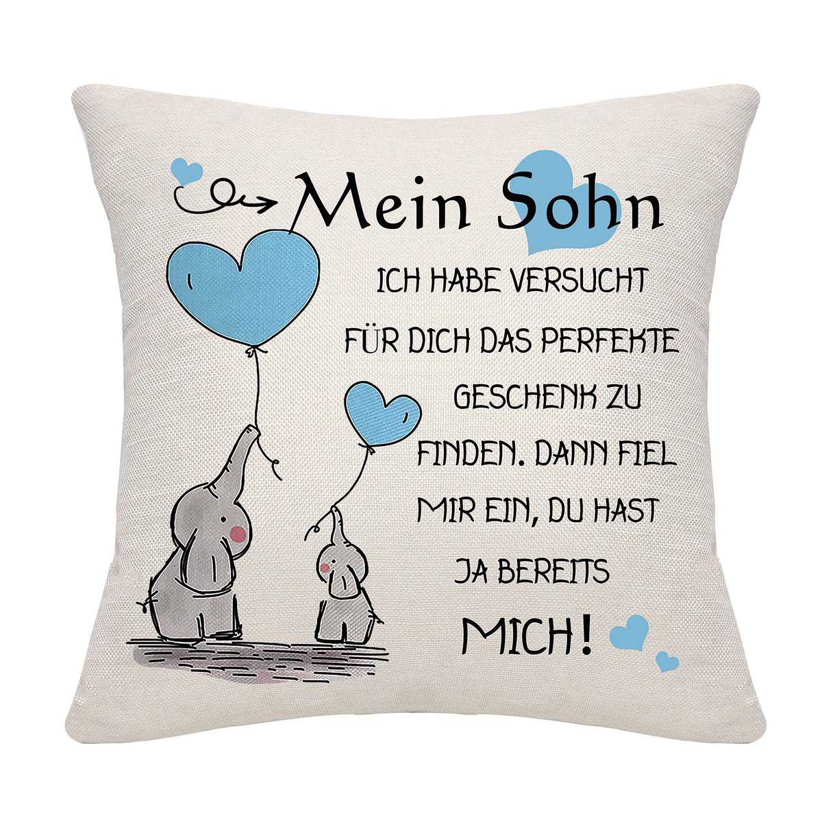 Bommex Sohn Geschenk von Mama Papa Sohn Kissenbezug Geschenk für Sohn Geburtstagsgeschenk (Sohn)