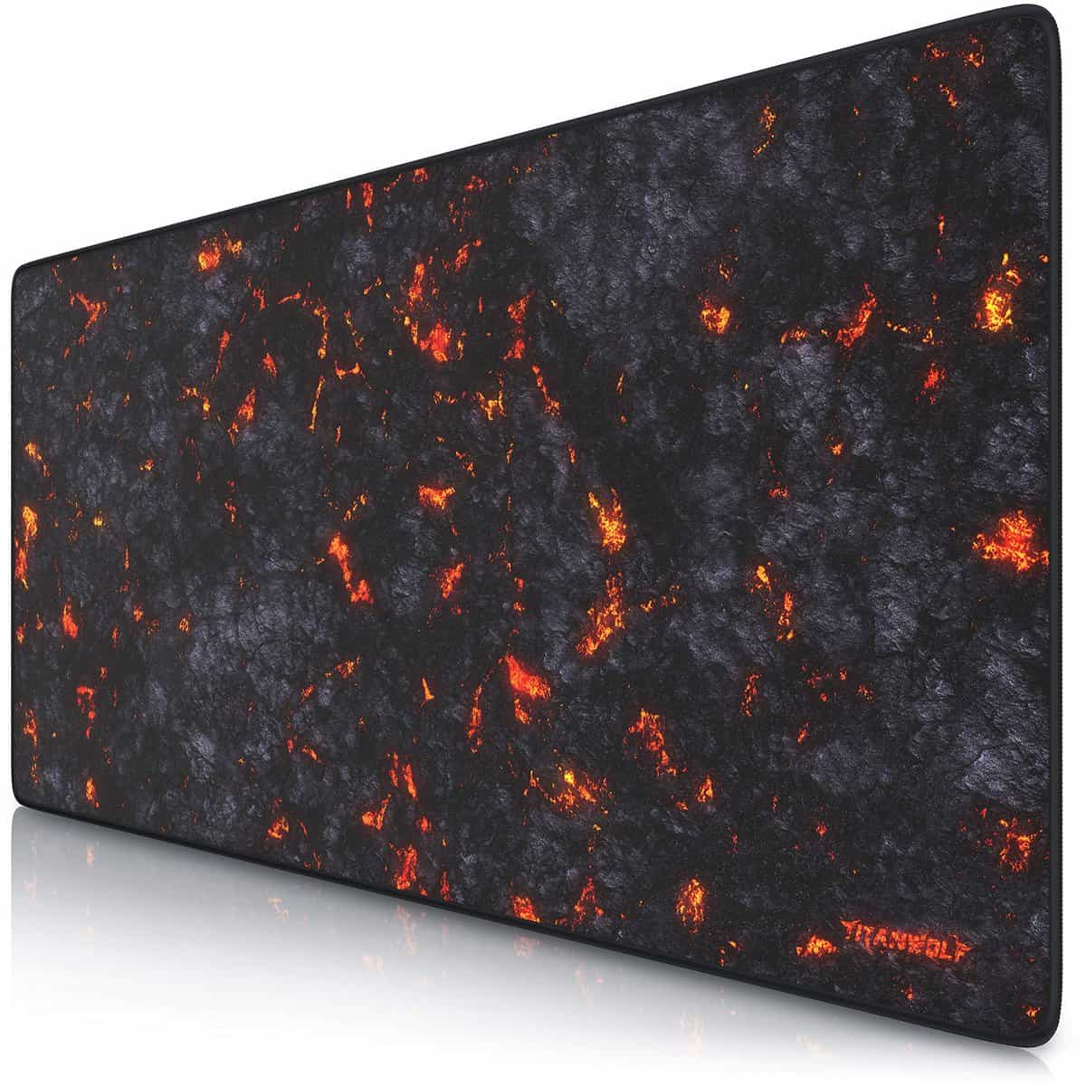 TITANWOLF - XXL Speed Gaming Mauspad Titanwolf Lava 900 x 400mm - XXL Mousepad - Tischunterlage Large Size - verbessert Präzision und Geschwindigkeit