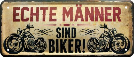 WOGEKA ART Retro Blechschild für echte Biker als lustige Geschenkidee zum Geburtstag oder Weihnachten. 28×12 cm Metall-Schild im Vintage-Design.