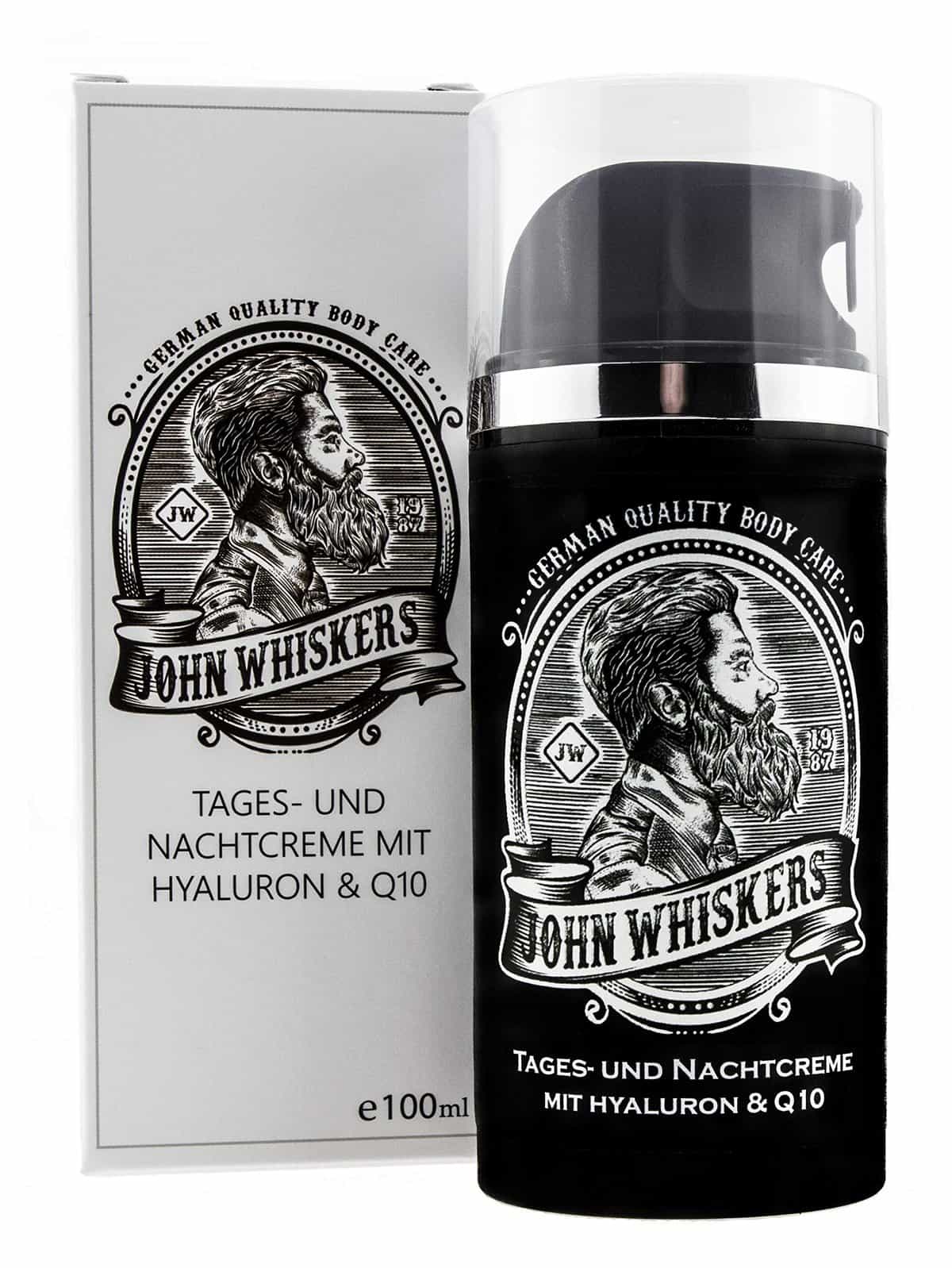 John Whiskers Tages- und Nachtcreme  Made in Germany  mit Hyaluron und Q10  Gesichtspflege und Feuchtigkeitscreme für Männer