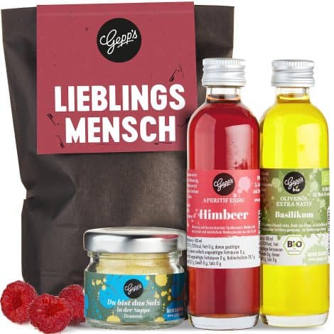 Gepp’s Feinkost Überraschungstasche Lieblingsmensch I Weihnachtsgeschenk für beste Freundin, Partner oder Lieblingsperson I Weihnachtsgeschenkset mit Delikatessen.